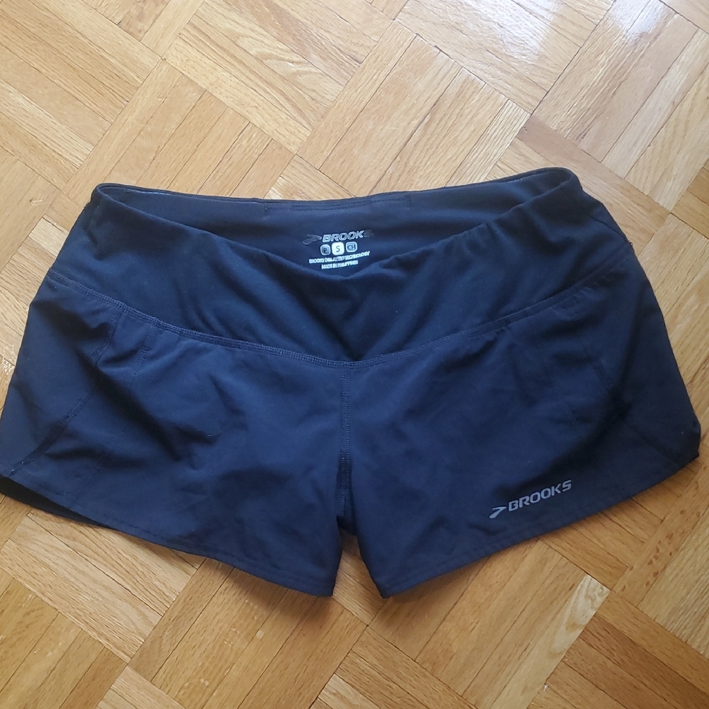 Brooks Run Happy Black Running Short Shorts